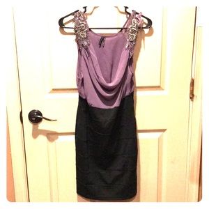 Purple and Black Cocktail Dress